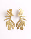 frond earrings - brushed brass