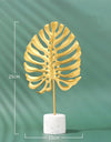 Nordic Marble Base Ginkgo Leaf Metal Ornaments Cabinet Home Decor