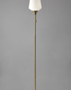 Brass Metal Floor Lamp with White Opal Wine Glass Shade