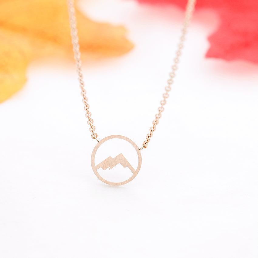 Minimalist Snowy Mountain Top Pendant Stainless