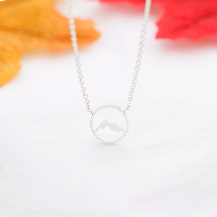 Minimalist Snowy Mountain Top Pendant Stainless