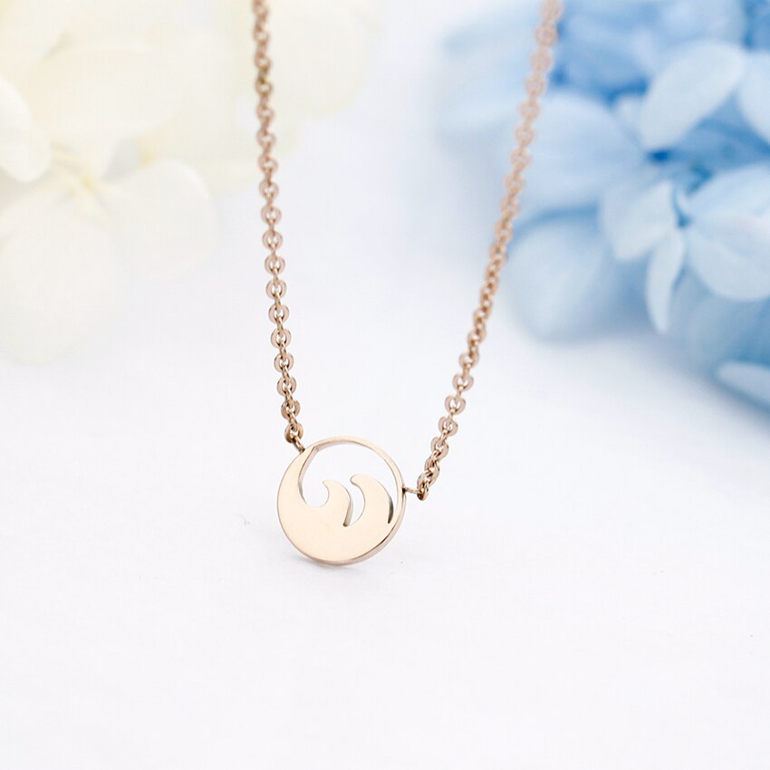 Minimalist Women Jewelry Ocean Wave Pendants
