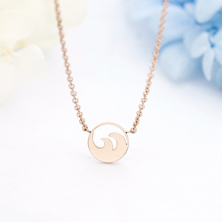 Minimalist Women Jewelry Ocean Wave Pendants