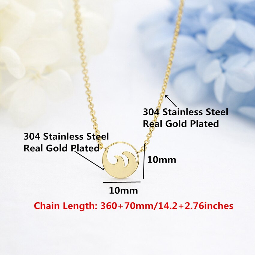 Minimalist Women Jewelry Ocean Wave Pendants
